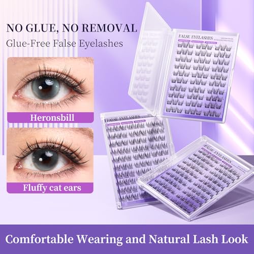 Self-Adhesive Lash Clusters 100PCS Wispy Preglued Press-On Eyelashes