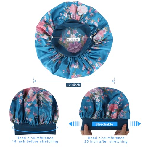 ROYBENS Satin Bonnet for Sleeping - 4 Pack Large Bonnets
