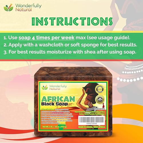 Organic African Black Soap Bar for Acne & Dark Spots