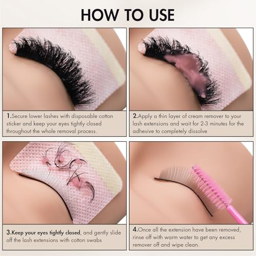 Lash Remover for Extensions 10g No Burn Cream Professional Eyelash