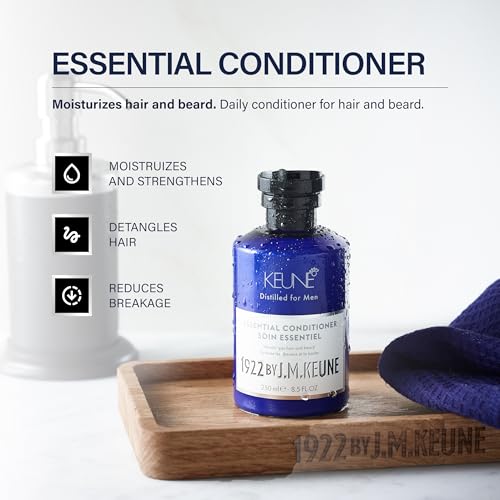 1922 by J.M. Keune Essential Conditioner, Moisturizing & Strengthening Conditioner for Men, 8.5 Fl Oz