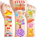 96 Candy Temporary Tattoos for Kids - Dessert Theme Party Favors
