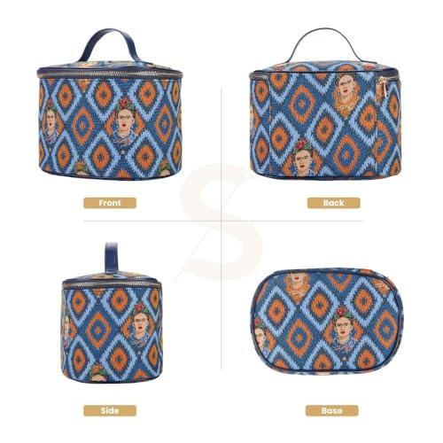 Signare Tapestry Toiletry Bag Makeup Organizer bag for Women with Mexican Folk Art Design