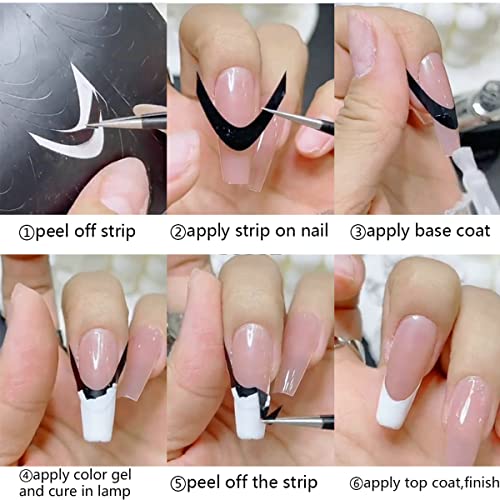 French Tip Nail Stickers 6 Sheets - French Tips Guides & Nail Art Tools