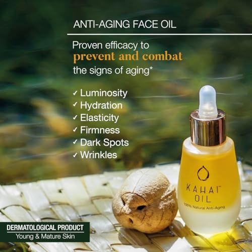 Kahai Oil Natural Anti Aging Face & Body Oil 100% Pure Cacay Cold Pressed Reduce Wrinkles & Fine Lines, Firms Skin, Elasticity Deep Hydration For Face, Neck, Decollete, Hands, Hair All Skin Types 50ml