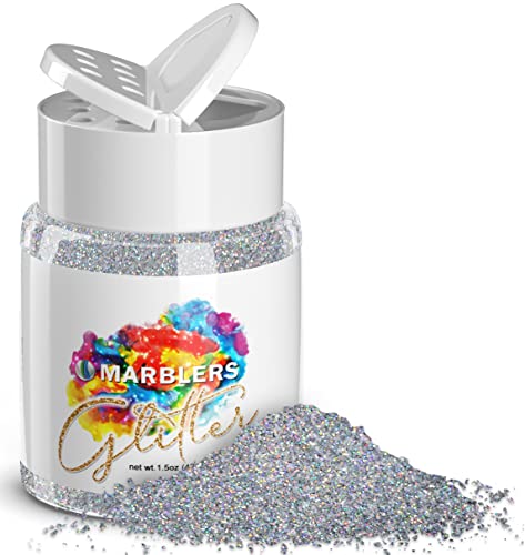 MARBLERS Holographic Glitter Fine Holo Silver 1.5oz