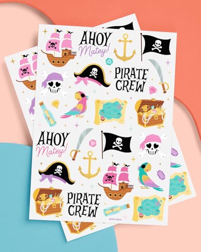 xo, Fetti Pirate Crew Temporary Tattoos - 48 Gold Foil