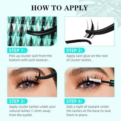 Lash Clusters Kit 168pcs Manga Lash Extension Kit Anime Cluster Lashes Natural Look with Waterproof Lash Bond and Seal Lashes Wet Look Ultra-Thin Invisible Lash Band(Autumn Leaves-Kit,D-10-18mm)