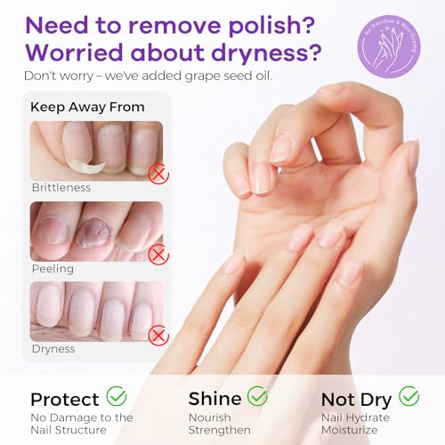 Glamonade Acetone Nail Polish Remover with Grape Seed Oil - 8 Fl Oz