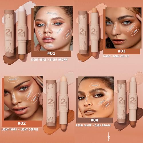 Dual-Ended Contour & Highlight Stick - Waterproof Cream Formula