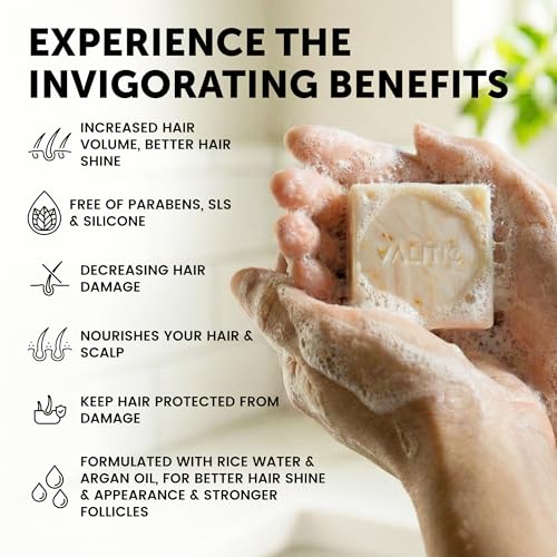 VALITIC Curly Hair Wave Shampoo Bar with Keratin & Biotin - Natural, Plastic-Free Moisturizing