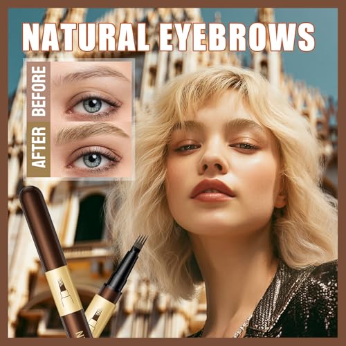 4-Tip Microblading Eyebrow Pencil Waterproof Brown