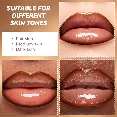 HOSAILY Lip Combo: Mocha Brown Lip Liner + Nude Gloss, Long-Wear Matte Lip Stain