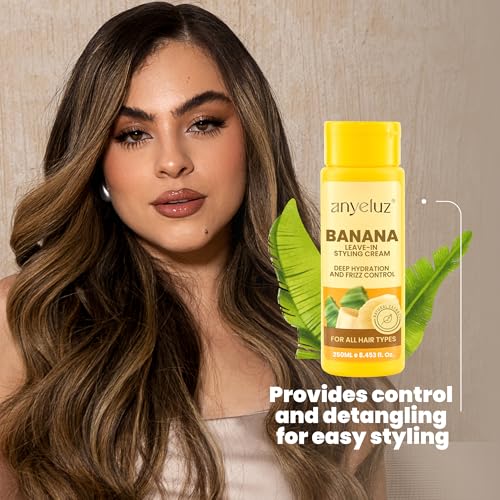 ANYELUZ Banana Leave-In Cream for Frizz Control, 8.4 Oz