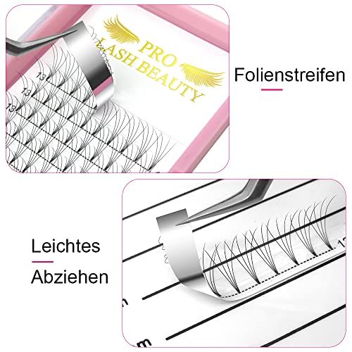 Premade Volume Eyelash Extensions 4D-D-0.10-9 Short Stem Premade Fans Eyelash Extensions 9 to 20 mm Volume Lash Extensions .07 .10 Pre made Lash Fans C D Curl (4D-D-0.10,9mm)