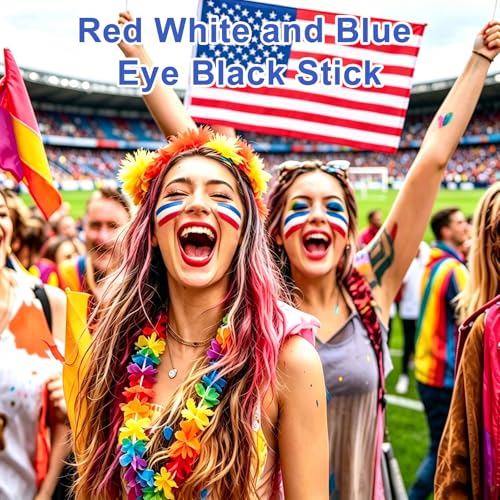 Red White and Blue Eye Black Stick Set - 2PCS Patriotic Face Paint