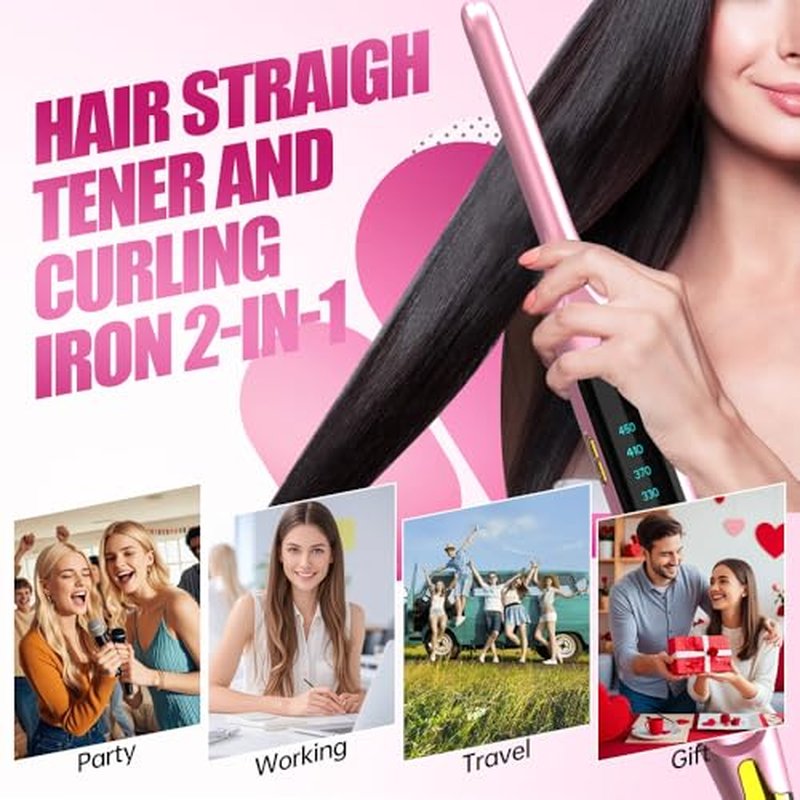 Mvxitanny Mini Flat Iron for Short Hair & Pixie Cuts - 15s Heat Up