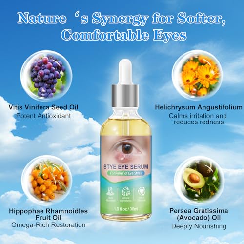 Stye Eye Relief Serum & Eyelid Drops for Blepharitis, Chalazion Styes Redness | Under Eye Serum Natural, Stye Drops for Infected Eyes Fast-Acting | Gentle Care 30ml