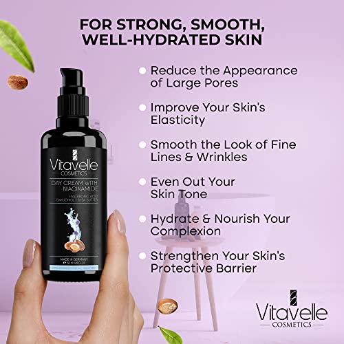 VITAVELLE Pore Refining Face Cream ? Daily Hydrating Moisturizer with Vitamin B3, Plant Retinol & Shea Butter ? Balancing Skin Care for Smooth, Even Complexion (1.69 Fl Oz)
