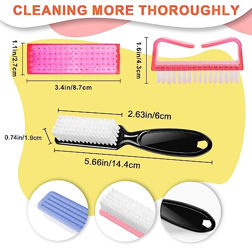 8 Pack Nail Brush for Fingernail and Toenail Cleaning with Handle - Manicure & Pedicure Tools