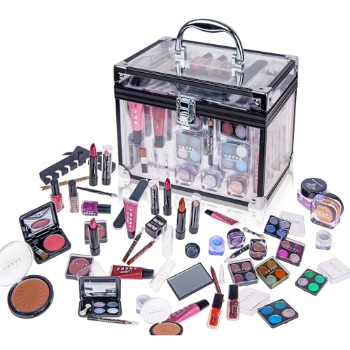 SHANY Carry All Makeup Train Case with Brushes, Palettes & Organizer