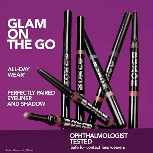 BUXOM Flip Side Dual-Ended Eyeliner & Shadow Duo, Waterline-Safe Liner & Crease-Proof Shadow, Longwear, Primer-Infused, Safe for Contact Lens Wearers, Clean Vegan Formula