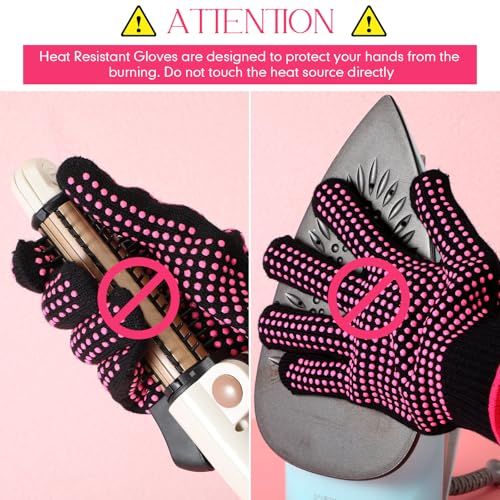 Riyiper Heat Resistant Gloves for Heat Press, Sublimation, Hair Styling (3 Pairs)