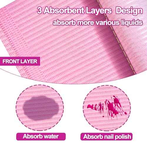 Disposable Nail Mats 50pcs Nail Paper Sheets for Nail Tech 4 Ply Foldable Waterproof Nail Mat Nail Art Accessories for Salon Manicure Tattoo 13" x 18"