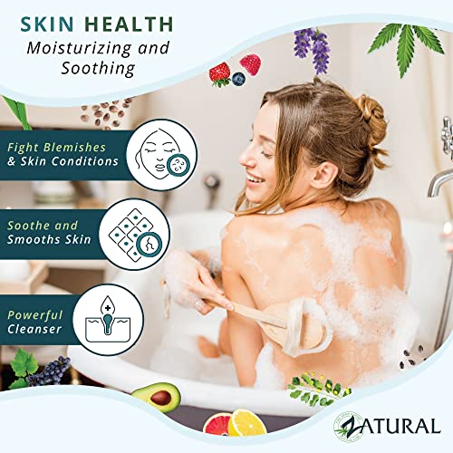 Zatural 100% Natural Hemp Bar Soap | Gentle Cleansing & Moisturizing Body Soap with Pure Botanical Ingredients | Rich Lather Formula (3 Bars)