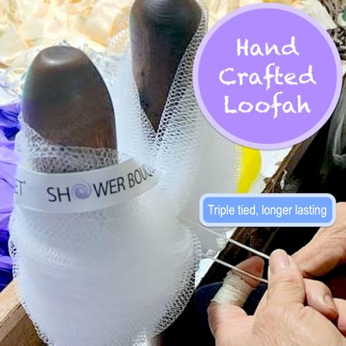 Charcoal Back Loofah with Handle 2-Pack | 17" Long