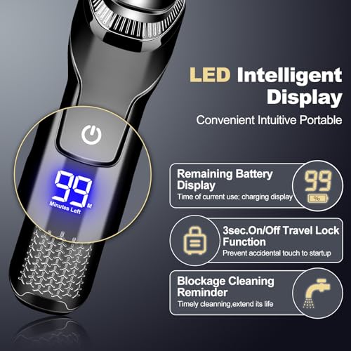 Electric Razor for Men, LED Display 100% Waterproof Cordless Razor, Wet/Dry Shaving, Electric Shaver for Men