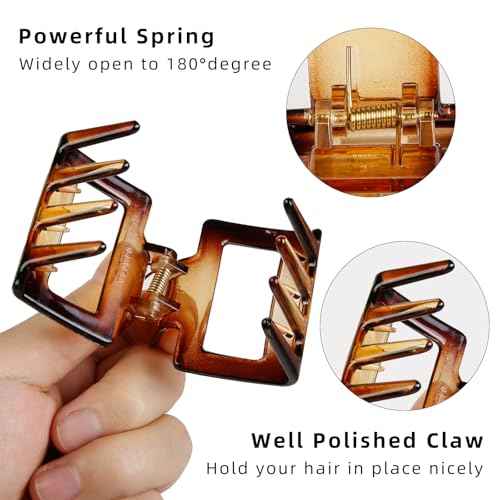 4Pcs Hair Claw Clips 2" Small Hair Clips for Women Square Claw Clip for Thick Medium Thin Hair Strong Hold Cute Hair Clip Nonslip Jaw Clips Hair Accessories