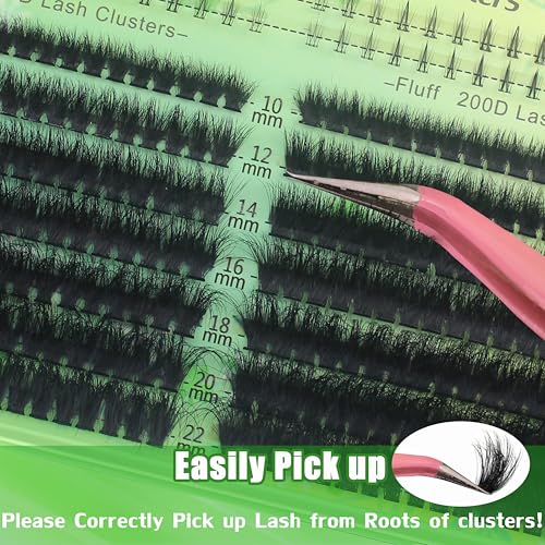 Kmilro Lash Clusters with Bottom Lashes Cluster Eyelash Extensions Wispy 10-22mm Volume Individual Lashes with Lower Eyelash Clusters 316pcs 150D+200D Thick False Lashes DIY at Home
