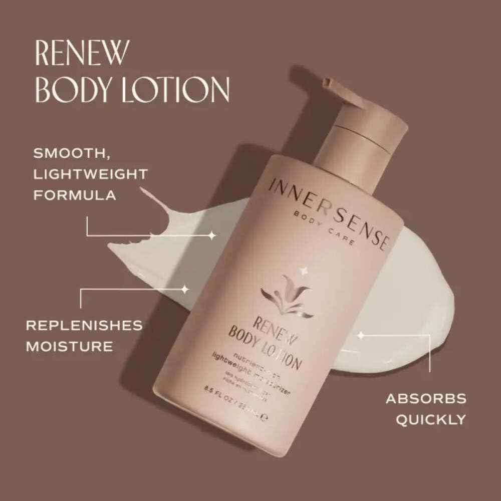 INNERSENSE Organic Beauty - Renew Body Lotion | Non-Toxic, Cruelty-Free, Nutrient-Rich Lightweight Moisturizer (8.5 fl oz | 250 ml)