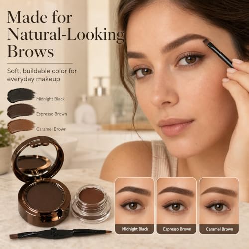 2-in-1 Brow Powder & Gel Eyeliner Kit with Mirror