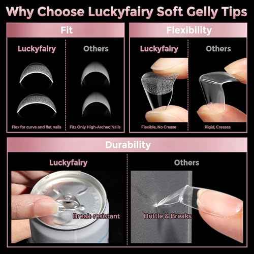 Short Almond Nail Tips, 240pcs Soft Nail Gel Tips Pre-Shaped Acrylic Fake Nails, Half Matte Full Cover Clear Gelly Press on Flase Nail Tips for Extension Nail Manicure Home DIY 12 Sizes Gelly Tips