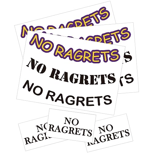 No Ragrets Temporary Tattoos - 6 Sheets Funny Fake Tattoos