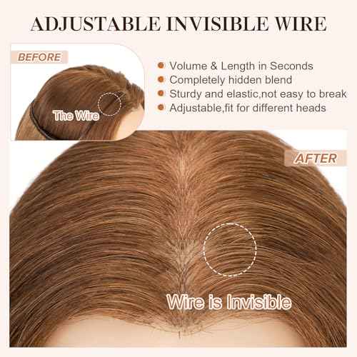 Halo Hair Extensions Real Human Hair,S-noilite Halo Hair Extensions,Halo Hair Extension for Women,100% Human Hair Halo Extensions,Halo Hair 55g/12inch 06 Light Brown