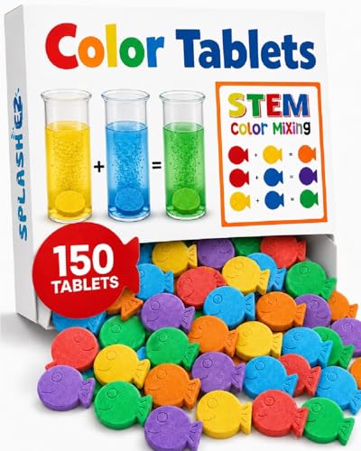 Fizzy Bath Color Tablets for Kids - 150 Non-Toxic Bath Bombs