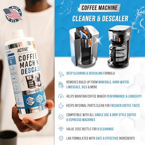 ACTIVE Coffee Machine Descaler 32oz Liquid - Compatible with Keurig, Nespresso & More