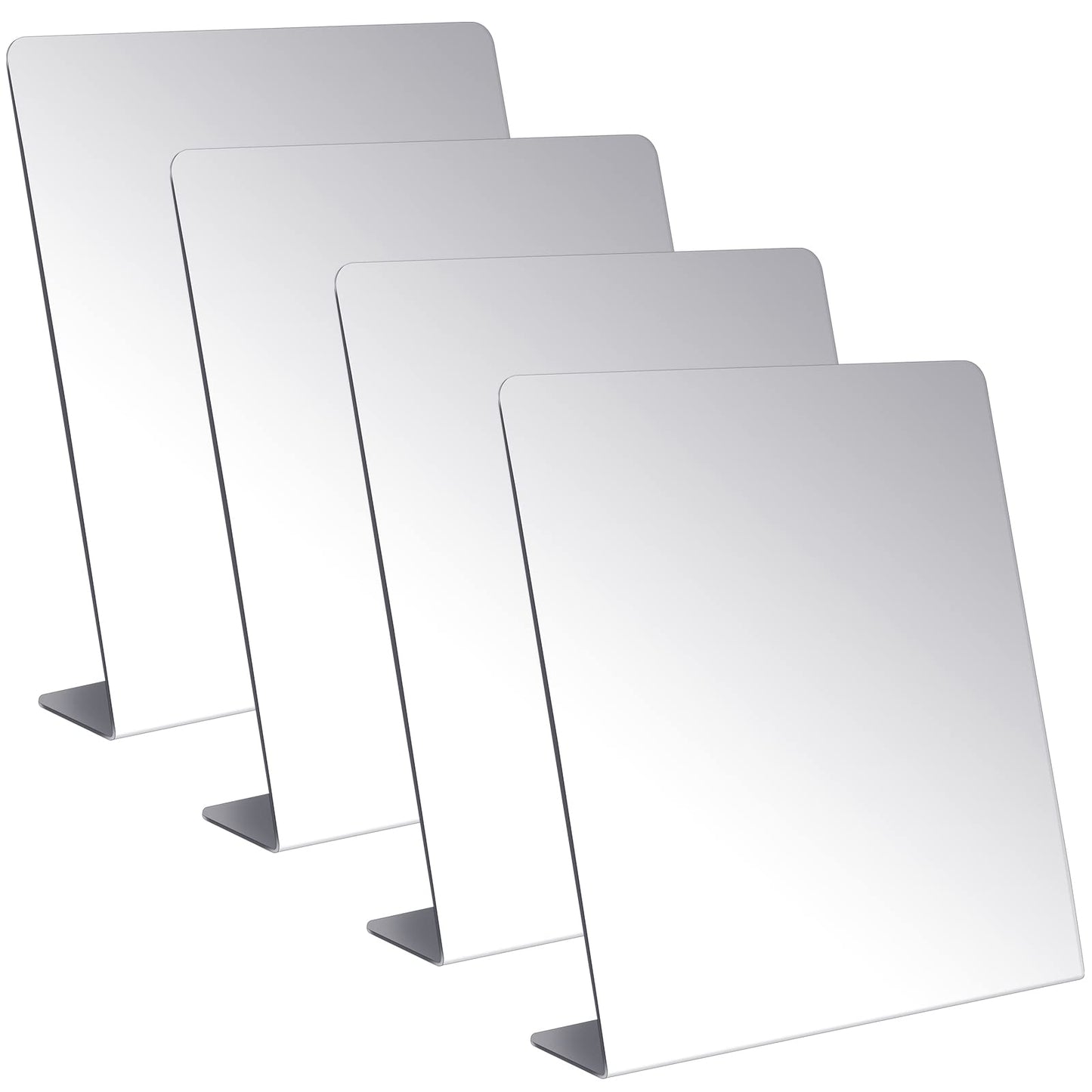 Amyhill 4 Pcs Counter Top Mirror Freestanding Mirror Single Sided Acrylic Desk Glass for Tabletop Bedroom, Office, Bathroom, Dorm, Home (8.5 x 11 Inch)