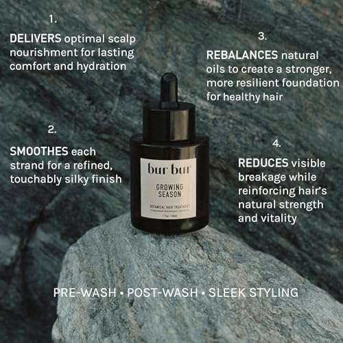 Bur Bur Growing Season Hair Growth & Repair Oil with Burdock & Vitamin C - Supports Fuller, Stronger Hair