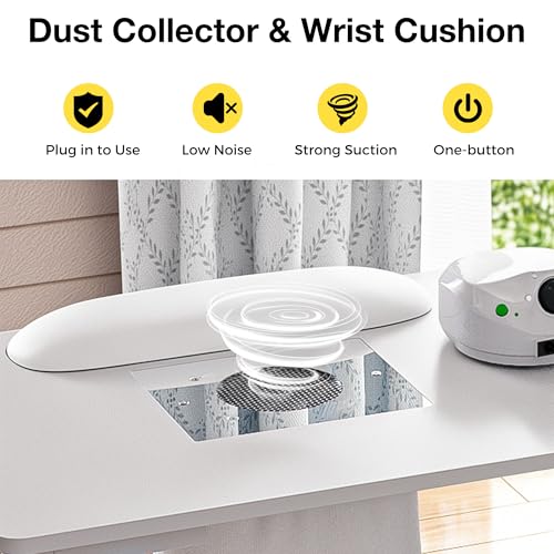 HolaiNail Manicure Table with Dust Collector & Storage