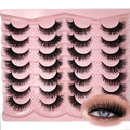 3D Mink Lashes 20mm Wispy Cat Eye False Eyelashes (10 Pairs)