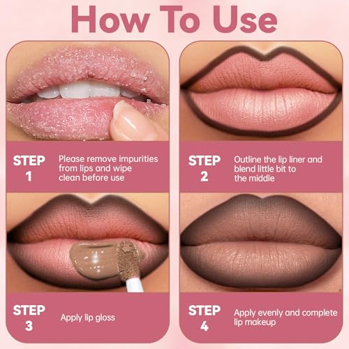 Noerrors Dual-End Lip Liner & Gloss Combo Set - 3 Colors