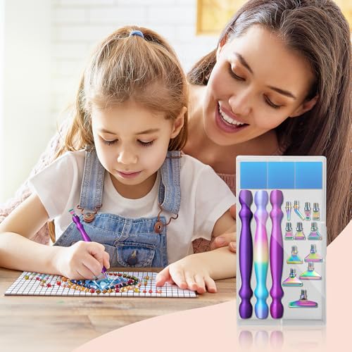 Tolcuez Diamond Painting Pen Kit Gradient Multicolor - 21Pcs Art Tools for DIY Crafts