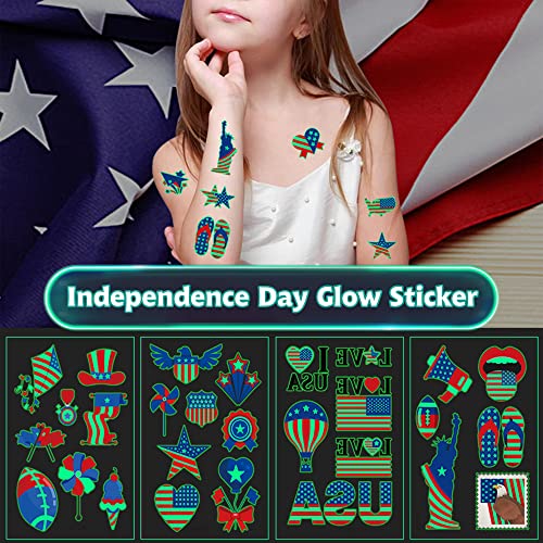 70PCS 4th of July Temporary Tattoos - Patriotic Red White Blue