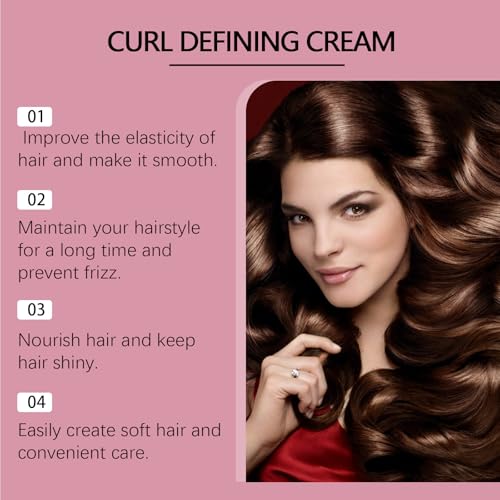 Curl Defining Cream for Curly Hair - Anti Frizz & Moisturizing