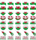 Wales Flag Temporary Tattoos 40 Sheets for Football Fans