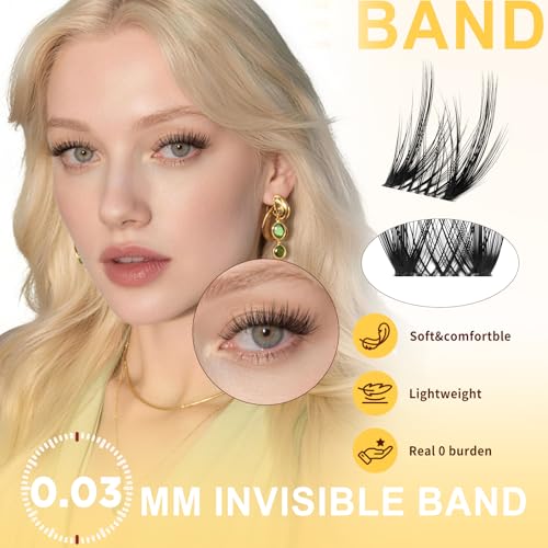 QUEWEL Lash Clusters Kit 0.03mm Ultra-Fine Band 120PCS